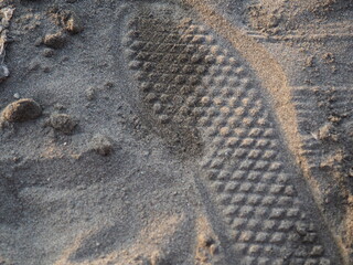 Foodprint on the beach sand