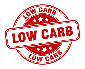 low carb stamp. low carb label. round grunge sign
