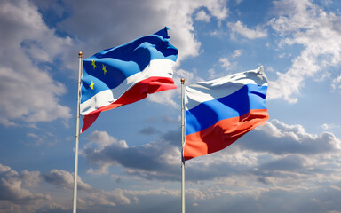 Beautiful national state flags of Gagauzia and Russia.