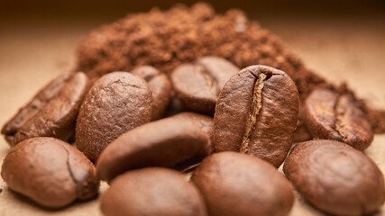 Coffee beans and ground coffee  