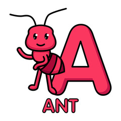 Animal alphabet cute mascot design