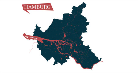Hamburg Map Art