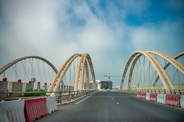 Abu Dhabi Bridge to the city, UAE