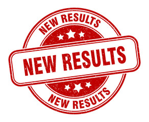 new results stamp. new results label. round grunge sign