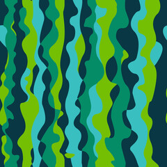 Geometric abstract seamless pattern, seaweed pattern, camouflage marine pattern