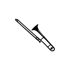 icon of the trombone. vector illustration