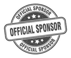 official sponsor stamp. official sponsor label. round grunge sign