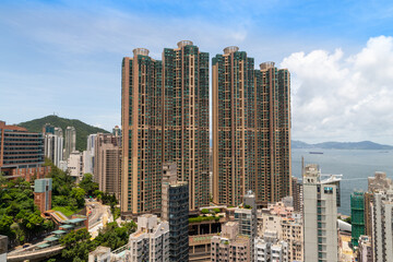Fototapeta na wymiar buildings around the Belcher's, Pokfulam road, Hong Kong Island
