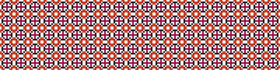 Fototapeta premium Abstract Cross Pattern Dots generative computational art illustration