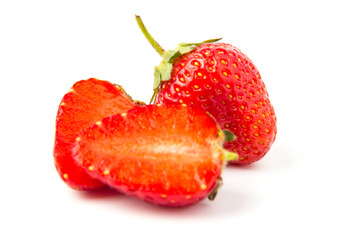 Fresh strawberry isolated on white background with clipping path