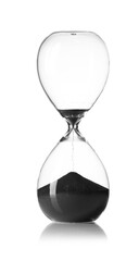 Hourglass on white background. Time management concept