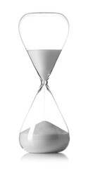 Hourglass on white background. Time management concept