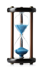 Hourglass on white background. Time management concept