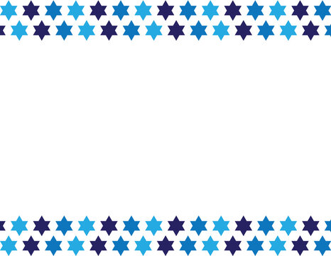 Star of David borders - Navy Blue, Blue and Sky Blue Star of David shapes