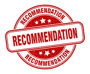 recommendation stamp. recommendation label. round grunge sign