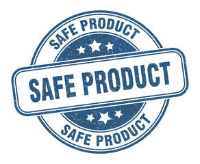 safe product stamp. safe product label. round grunge sign
