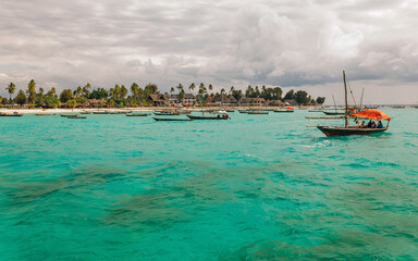 Boats on the beach of Zanzibar