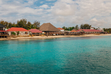 Tropical resort pool, Zanzibar island