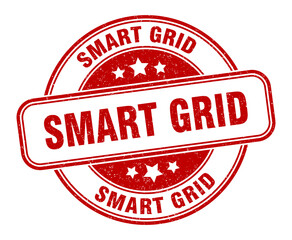 smart grid stamp. smart grid label. round grunge sign