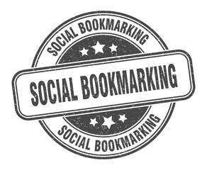 social bookmarking stamp. social bookmarking label. round grunge sign