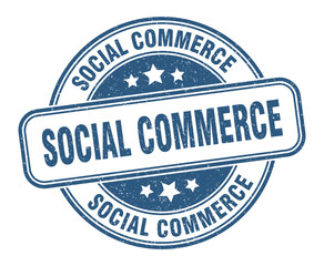 Fototapeta premium social commerce stamp. social commerce label. round grunge sign