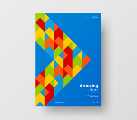 Vertical corporate identity A4 report cover. Abstract geometric vector business presentation design layout. Amazing company front page illustration brochure template.