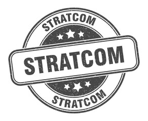 stratcom stamp. stratcom label. round grunge sign