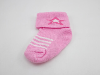 Baby socks pair wear for feet pink color with star