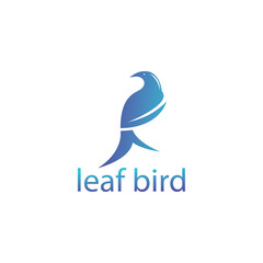 abstract logo leaves, bird illustration with color vector design
