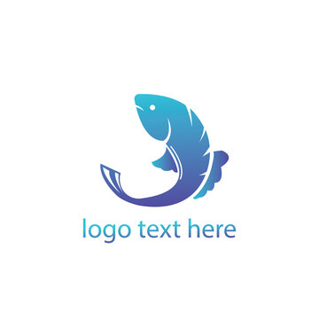 Fish logo color illustration abstract vector design
