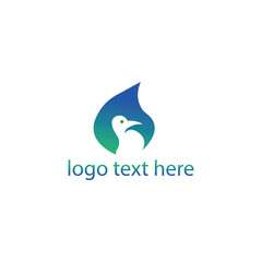 abstract logo leaves, bird illustration with color vector design