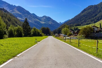 Fototapeta na wymiar Mountain road in Valais Swiss