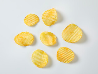 Ridged potato chips