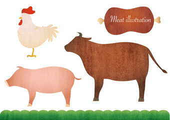 illustration of livestock animal collection
