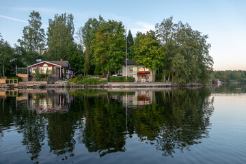 Fototapeta na wymiar Summer view to a lake in Sweden