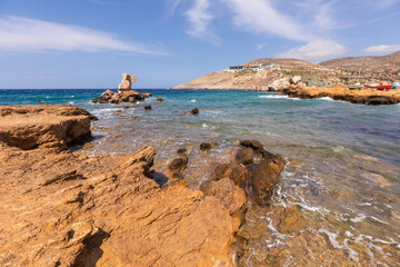 Rocky coast on the north side of the island of Ios. Greece.