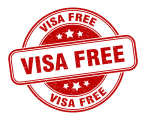 visa free stamp. visa free label. round grunge sign