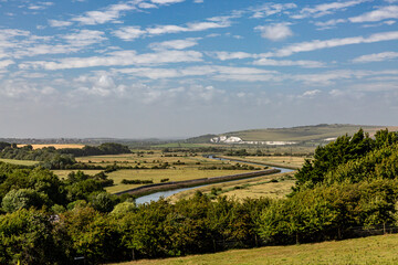 A South Downs View with the River Ouse and Green Fields
