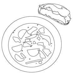 line soup and sandwich icon. Isometric of soup and sandwich vector icon for web design isolated on white background