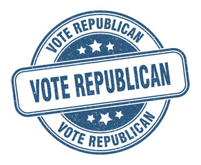 vote republican stamp. vote republican label. round grunge sign