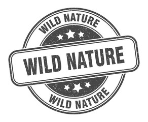 wild nature stamp. wild nature label. round grunge sign