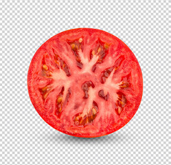 Fresh tomato sliced isolated on white background