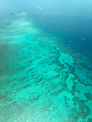 Naklejka na ściany i meble Great Barrier Reef von oben in Australien Korallen Riff