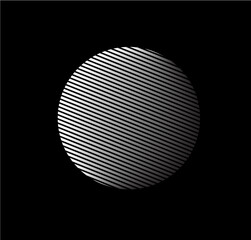 Minimalistic geometric design for logo black and white color. Simple figure, Element for graphic web design, Template for print, textile, wrapping, decoration, Abstract vector illustration