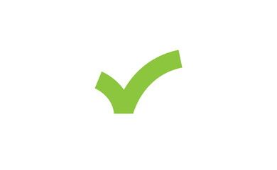Tick check mark vector icon. Green approval symbol.
