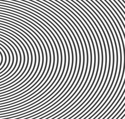 Obraz premium Abstract vector circle halftone black background. Gradient retro line pattern design. Monochrome graphic.