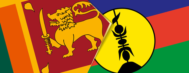 Sri Lanka and New Caledonia flags, two vector flags.