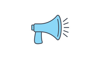 Megaphone linear icon, vector design with editable stroke. Loudspeaker, bullhorn symbol.