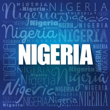 Nigeria wallpaper word cloud, travel concept background