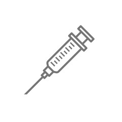 Fototapeta premium Syringe line icon isolated on white background